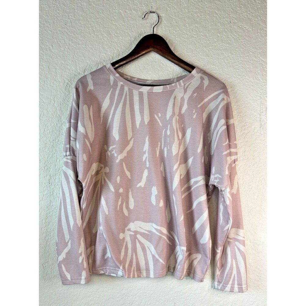 Womens Purple Lounge Set With White Abstract Print Size Medium